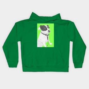 Jack Russell Crossbreed in green Kids Hoodie